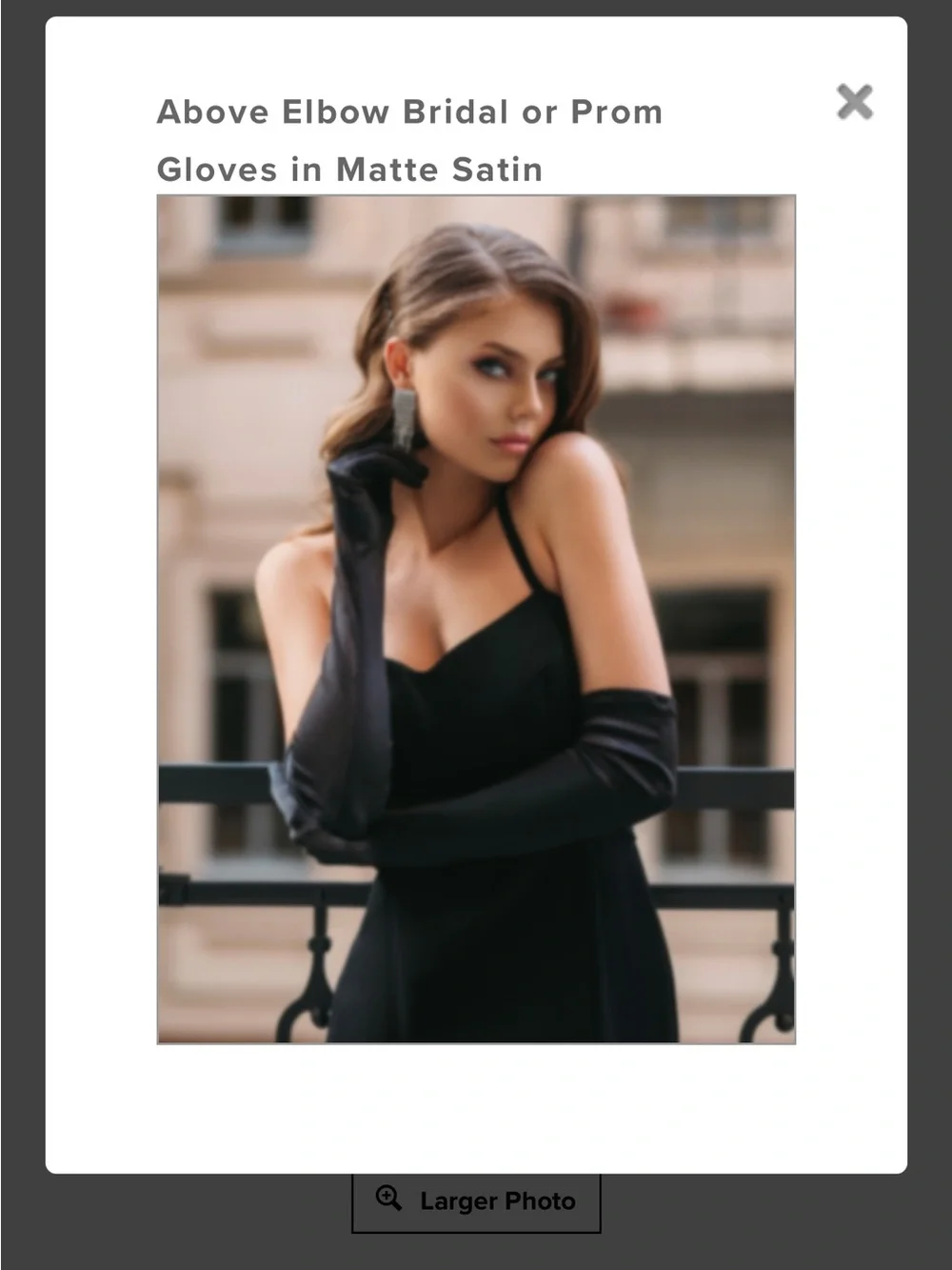 Mariell 225GL Black satin gloves